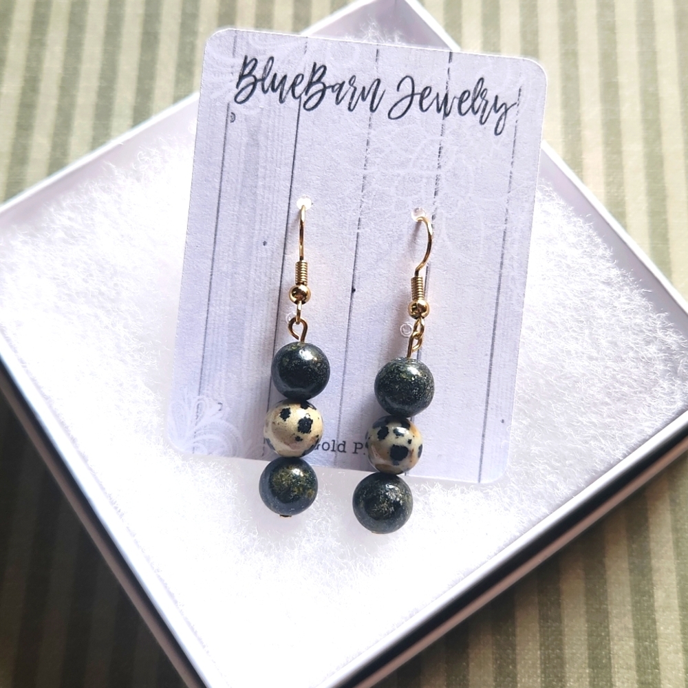 Handmade Jasper Earrings 18k Gold Plated